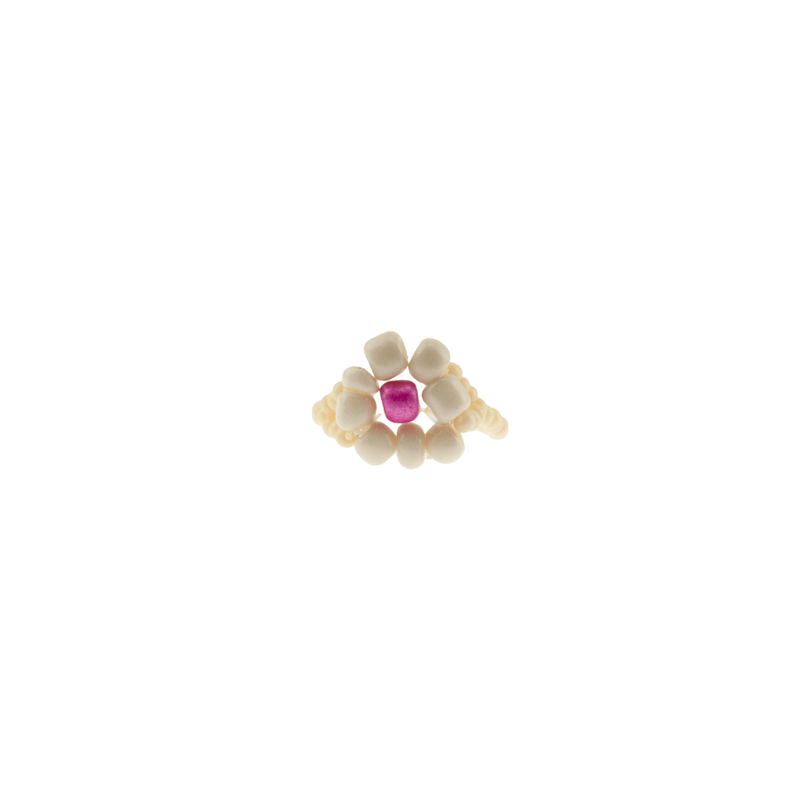 Large Daisy Ring in Almond and Pink - Josephine Alexander Collective