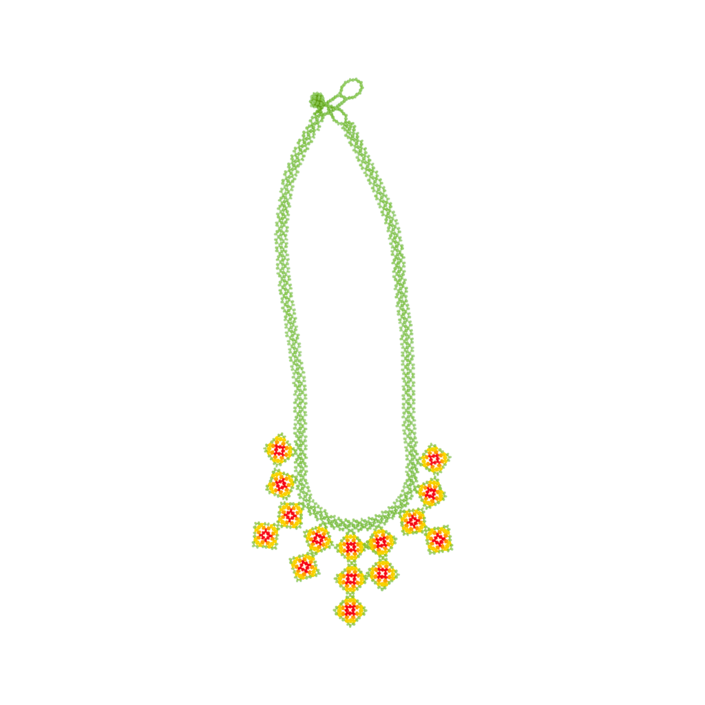 Beaded Tile Necklace in Posadas - Josephine Alexander Collective