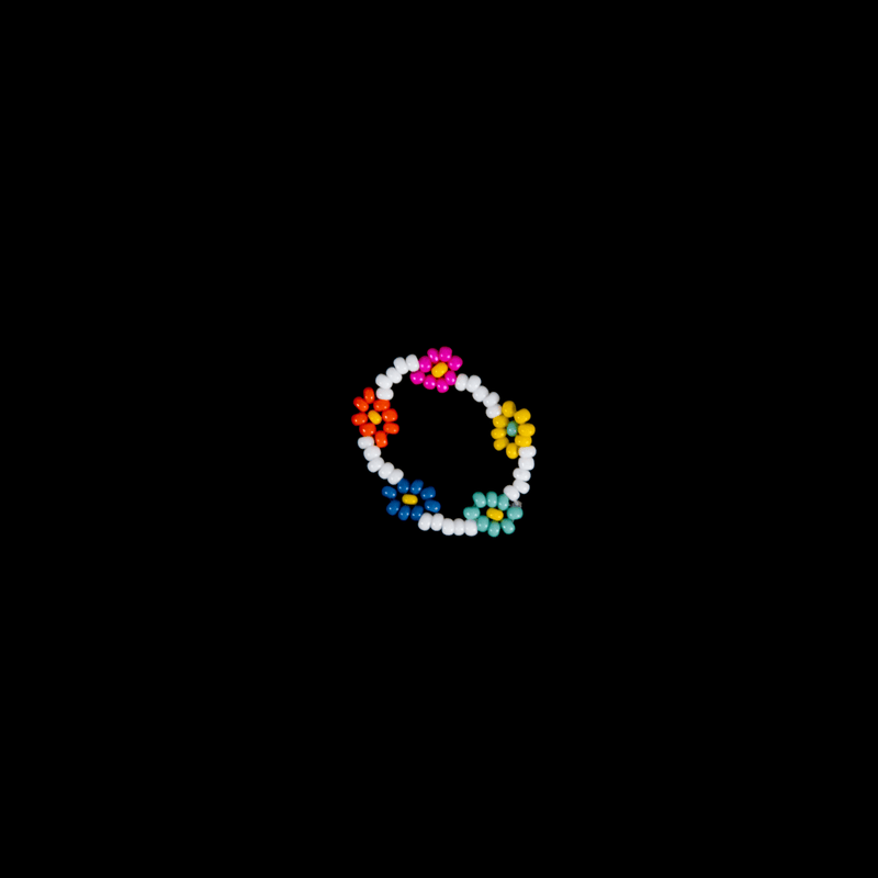 Beaded Daisy Ring in Rainbow - Josephine Alexander Collective