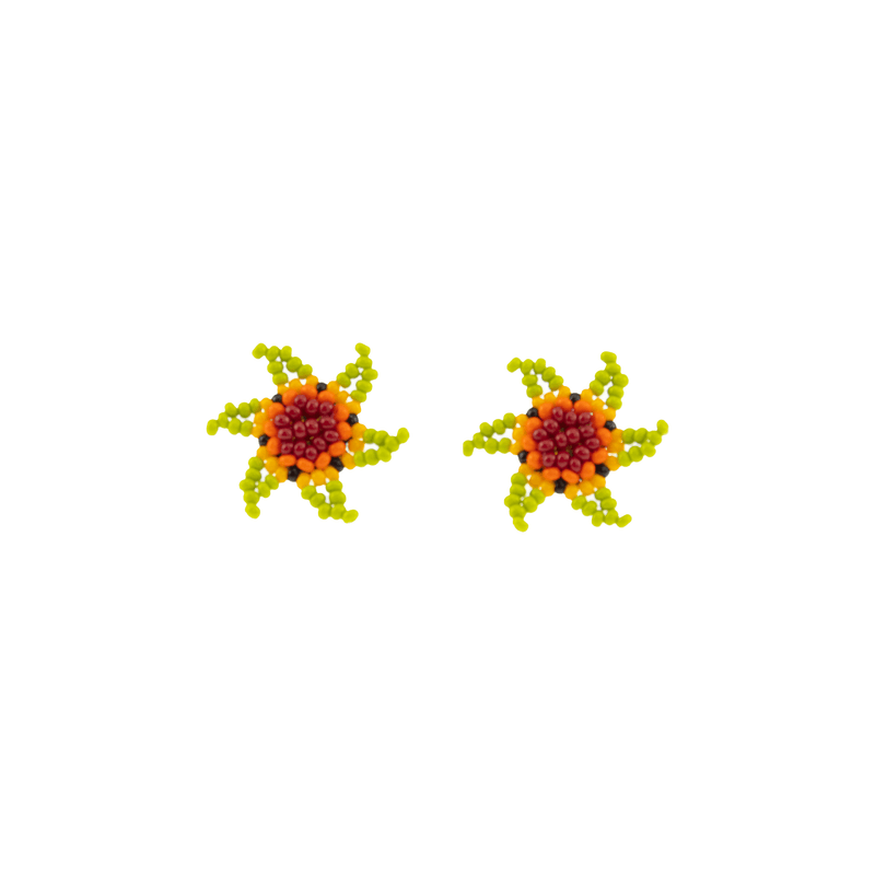Starfish Studs in Lime, Garnet and Orange - Josephine Alexander Collective