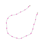 Seed Bead Mask - White and Pink - Josephine Alexander Collective