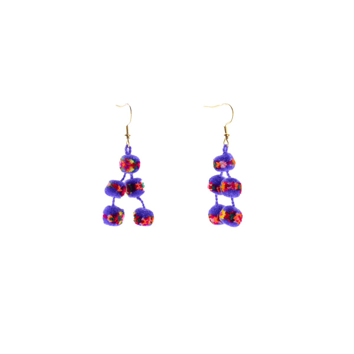 Mini Pom Earrings Confetti (More Colors Available) - Josephine Alexander Collective