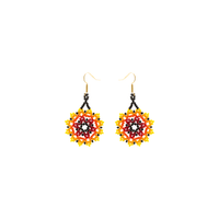 Sun Dial Earrings in Yellow, Orange, Red and Black - Josephine Alexander Collective