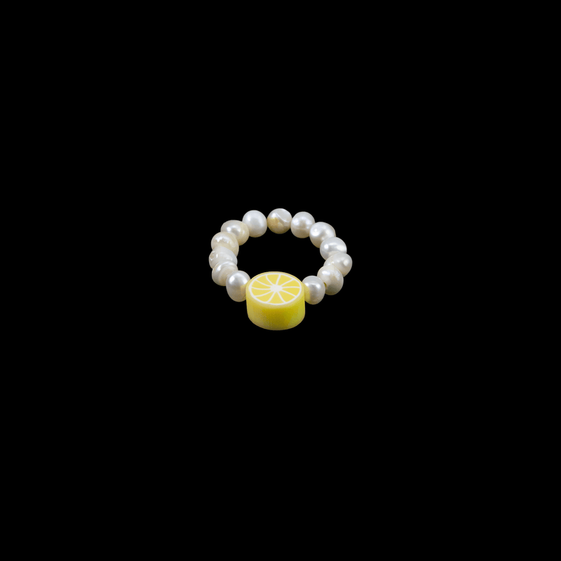 Charm Ring - Pearl + Lemon - Josephine Alexander Collective