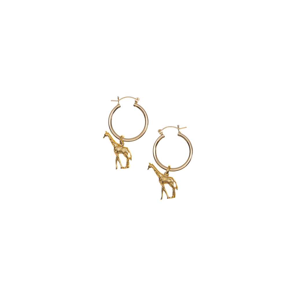 Gold Hoop Earrings - Giraffe - Josephine Alexander Collective