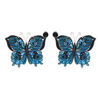 Royal Blue Butterfly Quilled Earrings - Josephine Alexander Collective