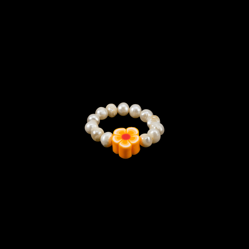Charm Ring - Pearl + Orange Flower - Josephine Alexander Collective