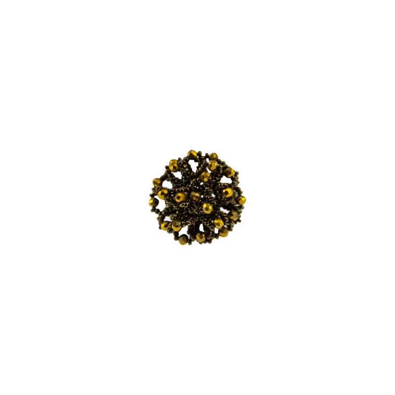 Extra Large Party Ring in Gold and Brown - Josephine Alexander Collective