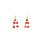 Mini Pom Earrings Bright Orange Confetti - Josephine Alexander Collective