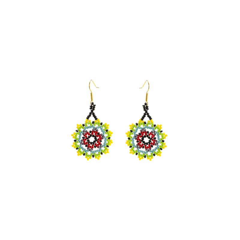 Sun Dial Earrings in Yellow, Green, Blue and Red - Josephine Alexander Collective
