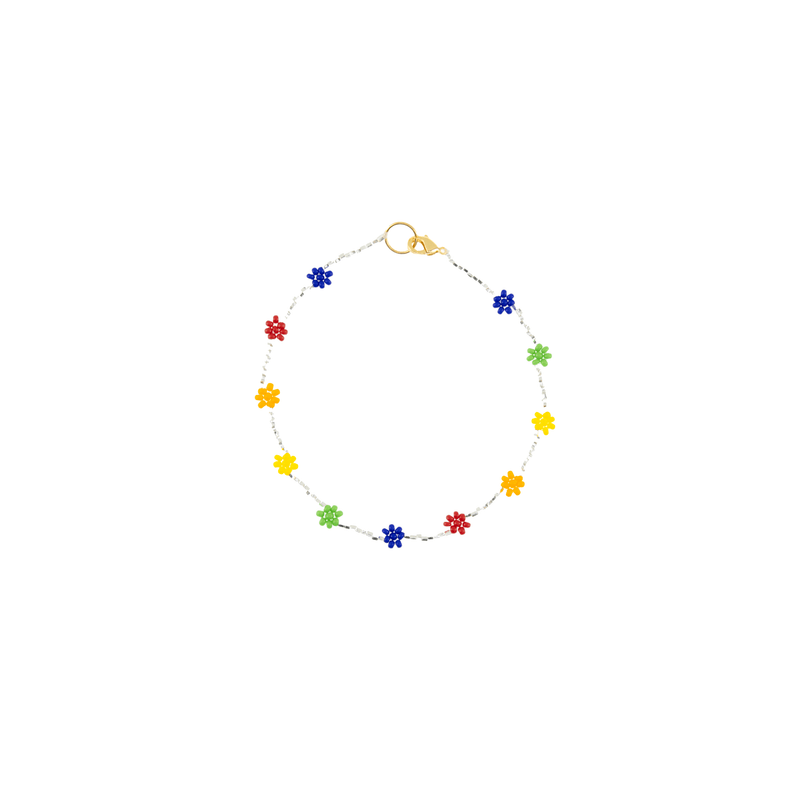 Beaded Daisy Bracelet in Rainbow - Josephine Alexander Collective