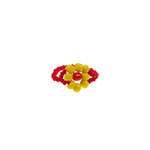 Large Daisy Ring in Red and Yellow - Josephine Alexander Collective