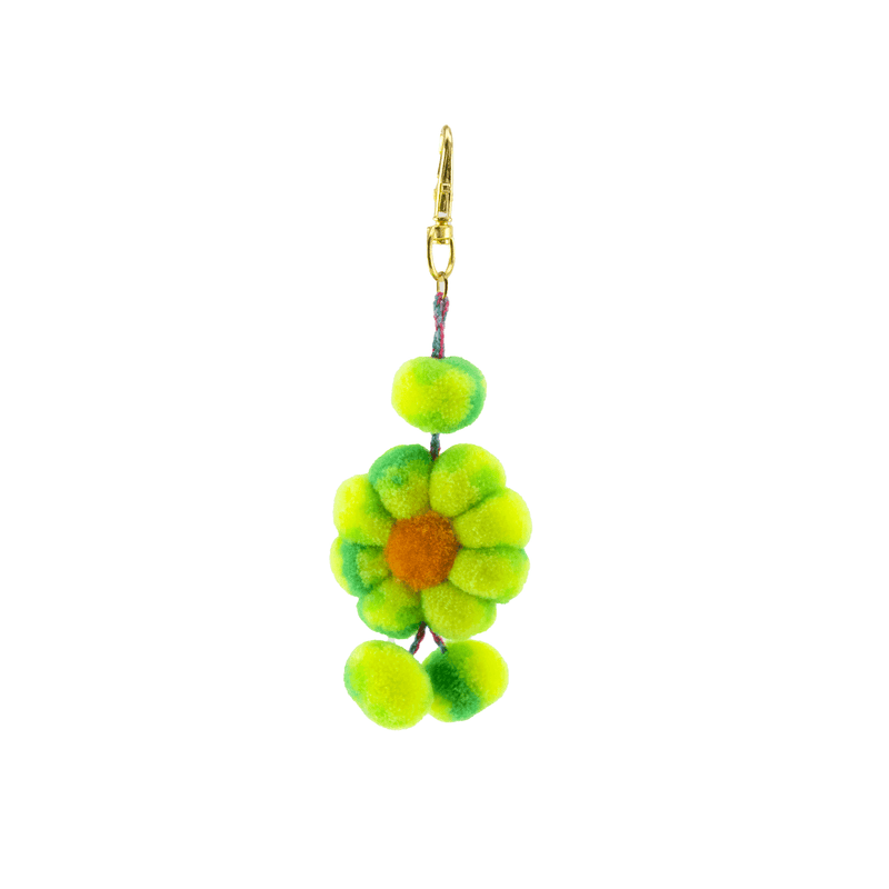 Flower Pom Key Chain - Tie Dye Green - Josephine Alexander Collective