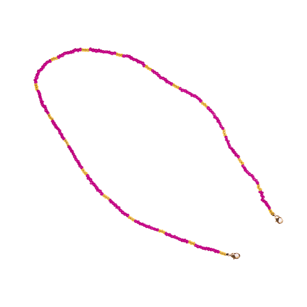 Seed Bead Mask - Pink and Gold - Josephine Alexander Collective