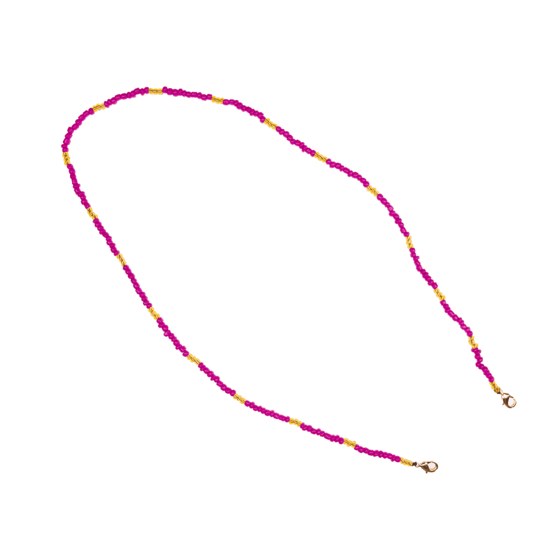Seed Bead Mask - Pink and Gold - Josephine Alexander Collective