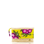 Mauritius Straw Clutch in Yellow and Pink Flowers - Josephine Alexander Collective
