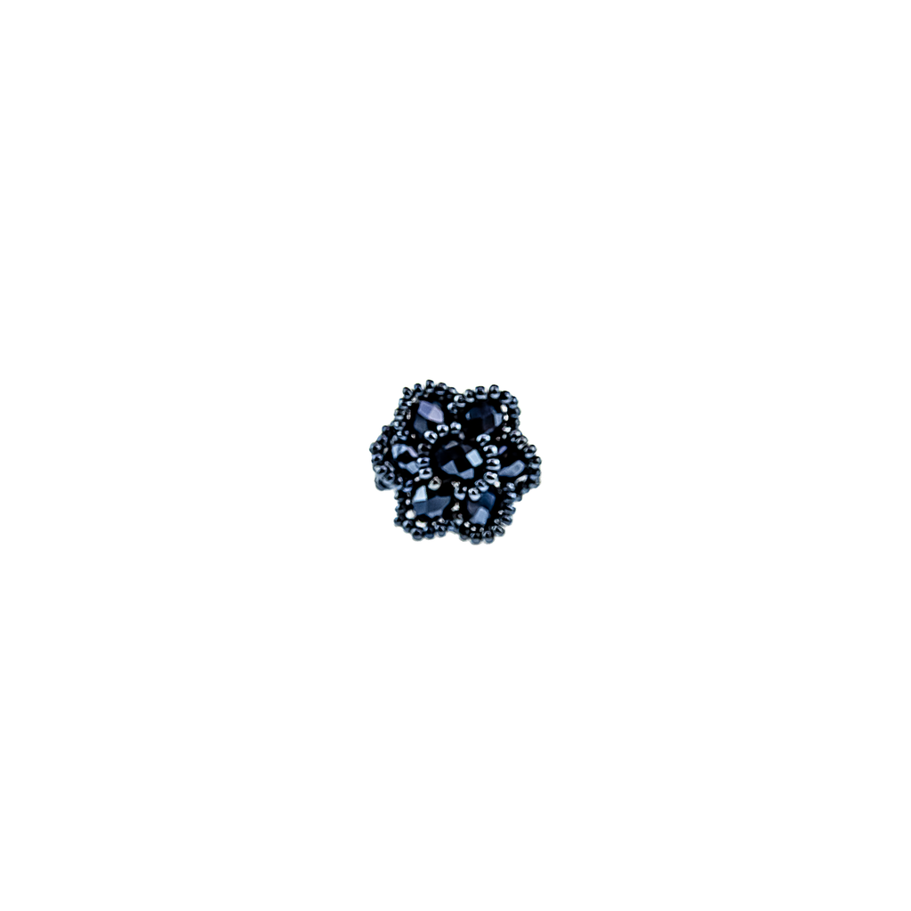 Large Flower Ring in Navy - Josephine Alexander Collective