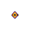Beaded Diamond Ring in Royal Blue, Red, Orange, Yellow and Black - Josephine Alexander Collective