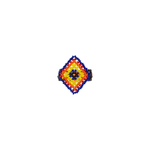 Beaded Diamond Ring in Royal Blue, Red, Orange, Yellow and Black - Josephine Alexander Collective