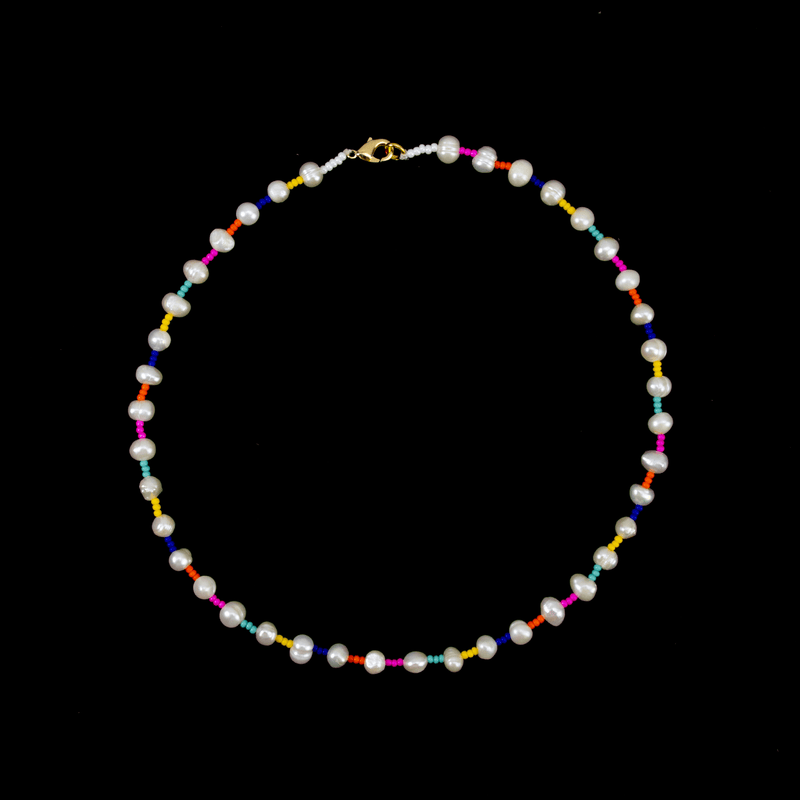Dainty Rainbow Pearl Necklace - Josephine Alexander Collective