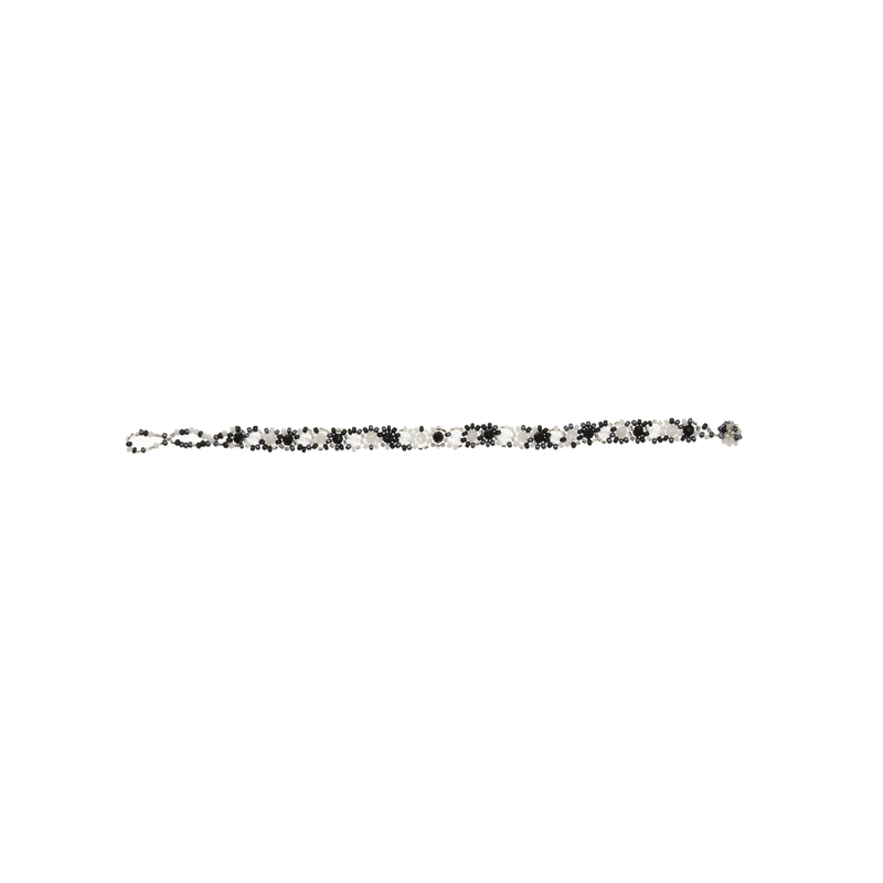 Beaded Chain Bracelet in Black and White - Josephine Alexander Collective