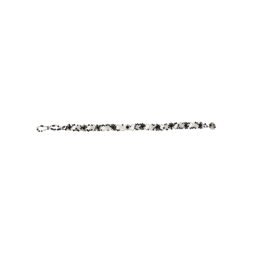 Beaded Chain Bracelet in Black and White - Josephine Alexander Collective