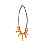 Flower Tile Necklace in Yellow and Orange - Josephine Alexander Collective