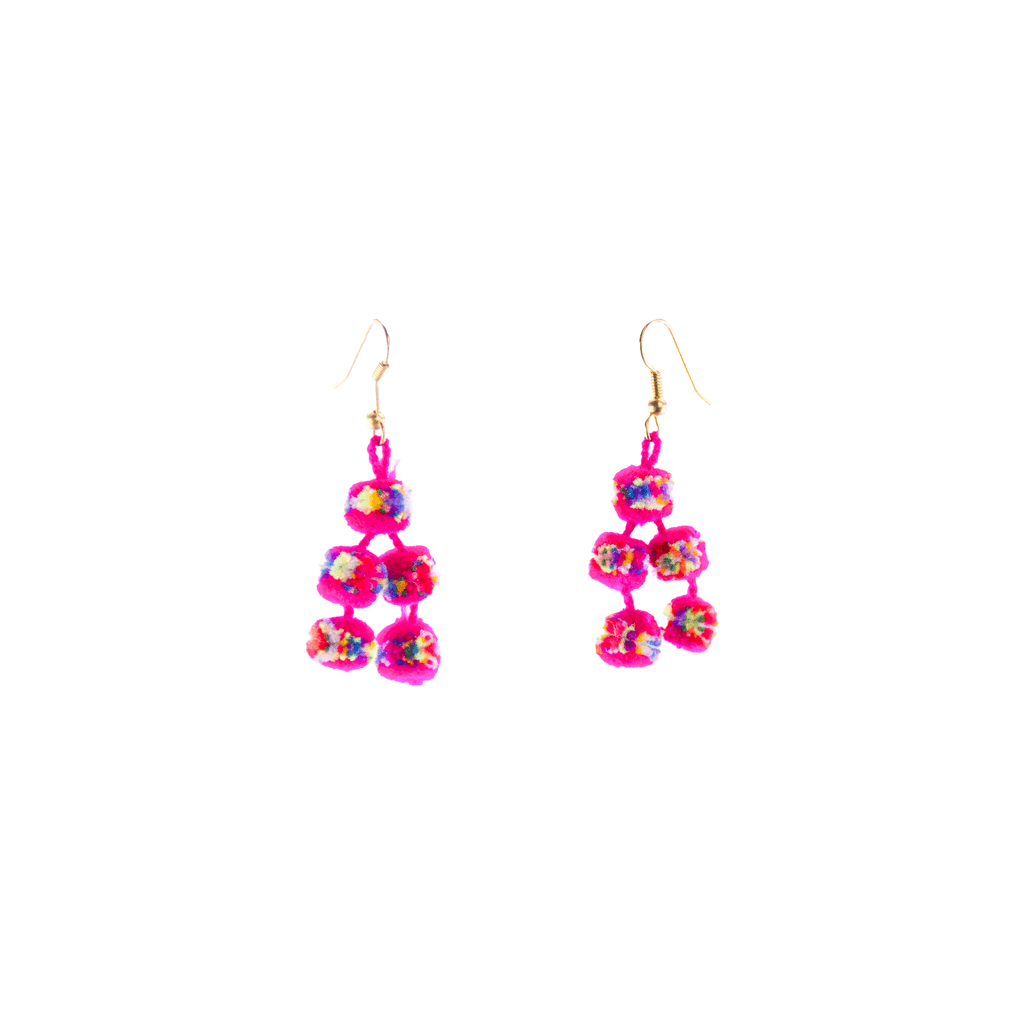 Mini Pom Earrings Confetti (More Colors Available) - Josephine Alexander Collective