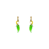 Blown Glass and Gold Hoops - Green Chili Pepper - Josephine Alexander Collective