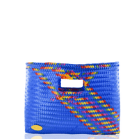 Kim Woven Handbag in Blue Splash of Rainbow - Josephine Alexander Collective