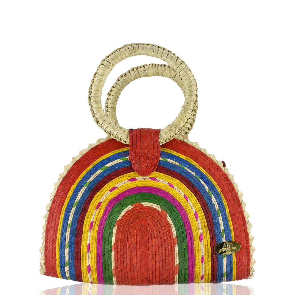 Rainbow Burst Straw Bag in Orange - Josephine Alexander Collective