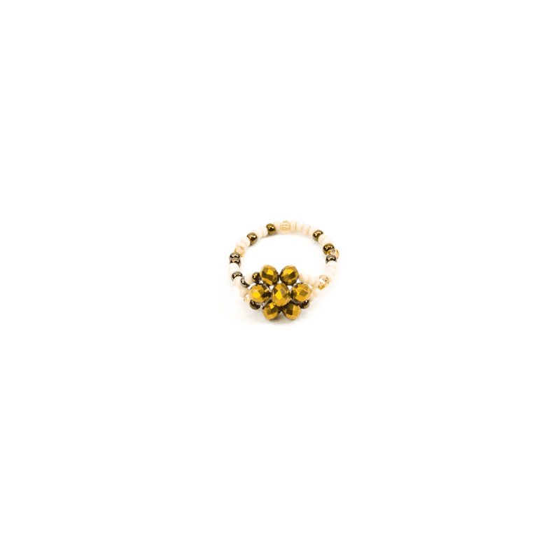 Flower Ring in Gold and Ivory - Josephine Alexander Collective
