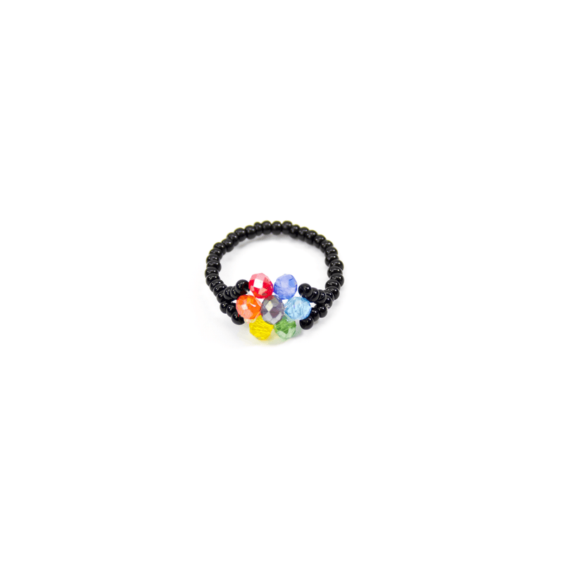 Flower Ring in Rainbow and Black - Josephine Alexander Collective