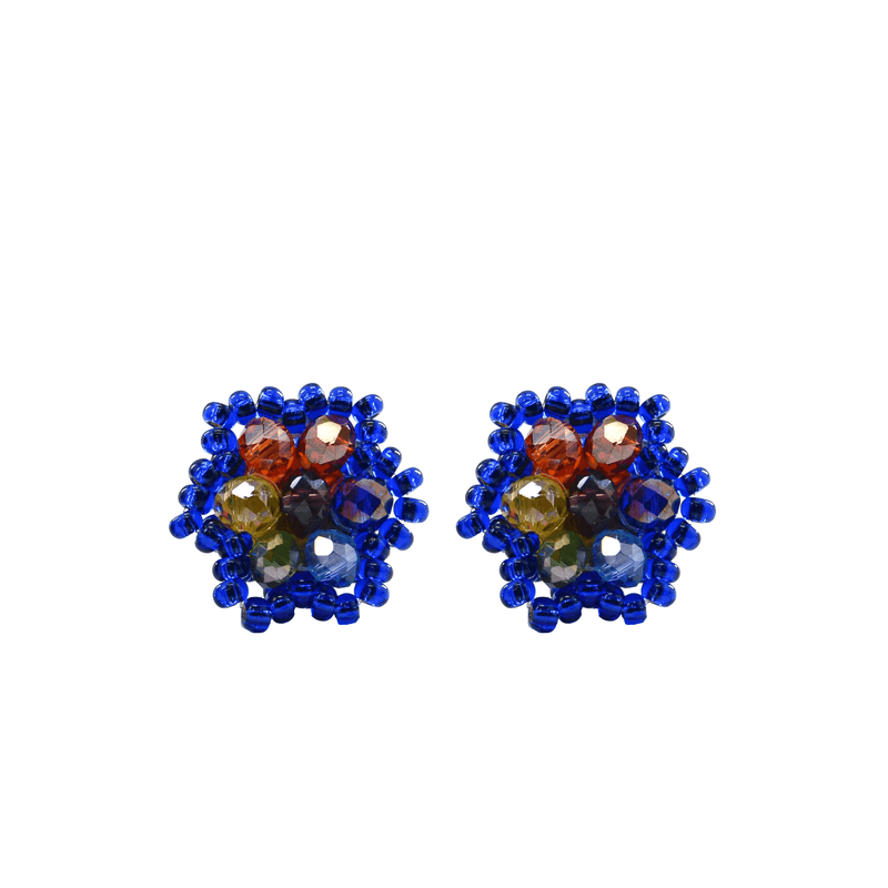 Celebration Stud Earrings in Royal Blue Rainbow - Josephine Alexander Collective