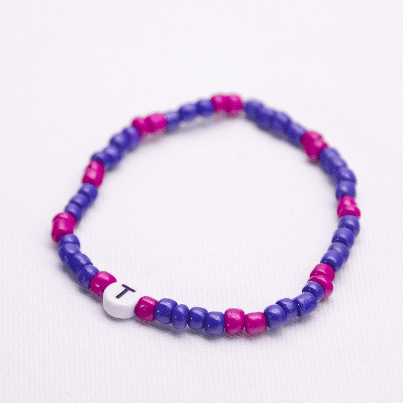 Initial Beaded Bracelet - T - Josephine Alexander Collective