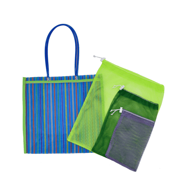 The Reusable Bags - Farmer's Market Pack in Blue - Medium - Josephine Alexander Collective