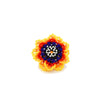 Beaded Flower Ring in Yellow, Orange and Blue Hibiscus - Josephine Alexander Collective
