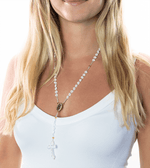 Thalia Beaded Rosary in White and Silver - Josephine Alexander Collective