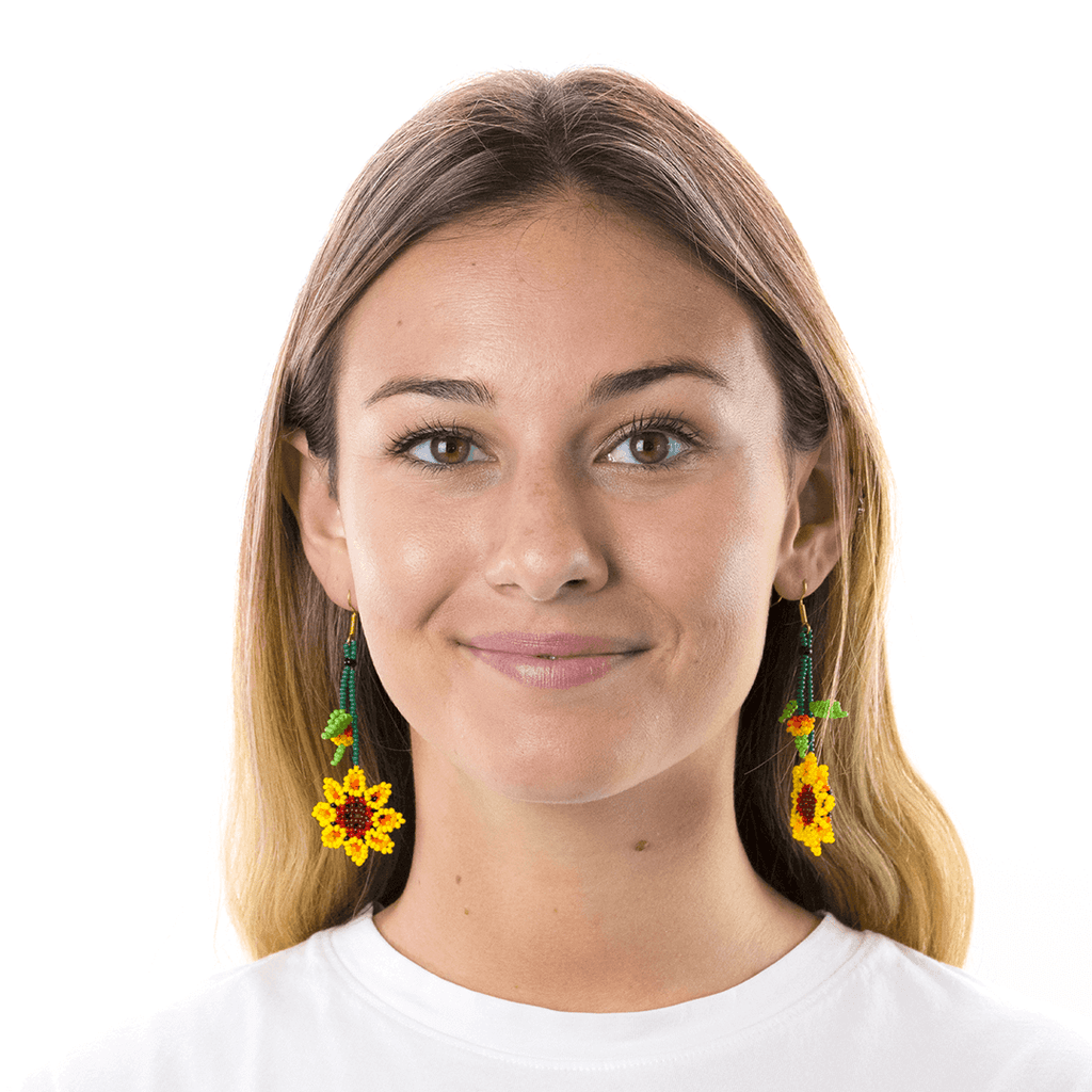 Hanging Sunflower Earrings - Josephine Alexander Collective